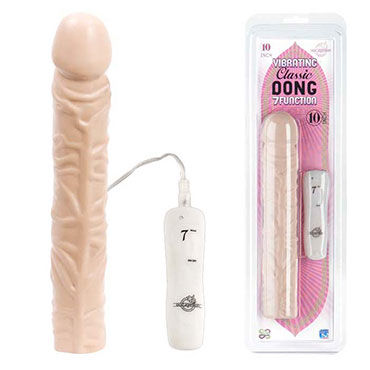Doc Johnson Vibrating Classic Dong 24 см, телесный — фото 1