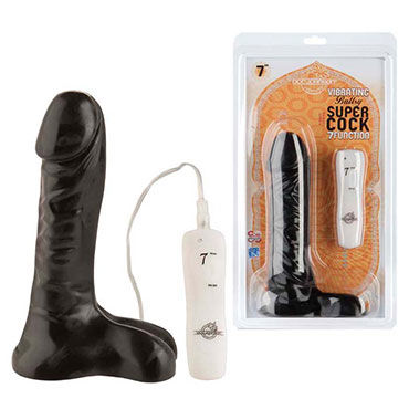 Doc Johnson Vibrating Super Cock 18 см, черный — фото 1