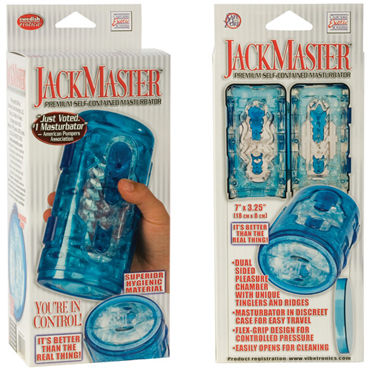 California Exotic Jack Master, синий - Премиум-мастурбатор для мужчин - купить в секс шопе