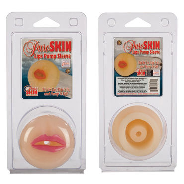 California Exotic Pure Skin Pump Sleeve - Lips - Насадка на мужскую помпу в виде ротика - купить в секс шопе