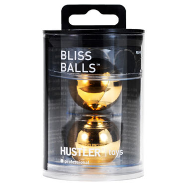 Hustler Bliss Balls - Крупные шарики с золотистым напылением - купить в секс шопе
