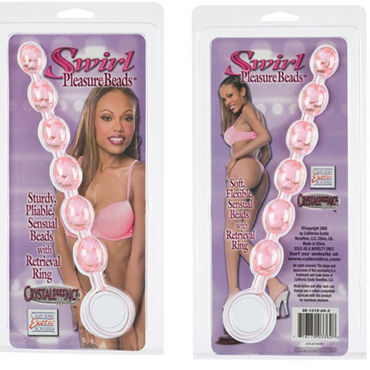 California Exotic Swirl, розовый - Анальная цепочка с кольцом - купить в секс шопе