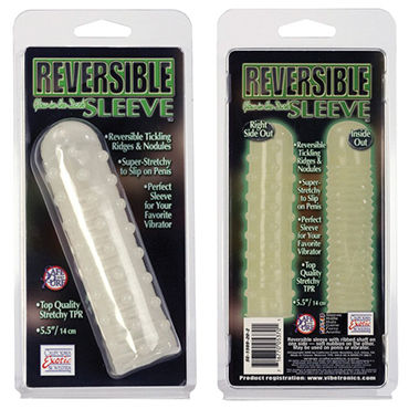California Exotic Reversible Sleeves - Выворачивающаяся светящаяся насадка - купить в секс шопе