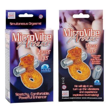 California Exotic Micro Vibe Arouser - Эрекционное кольцо в форме тигра - купить в секс шопе