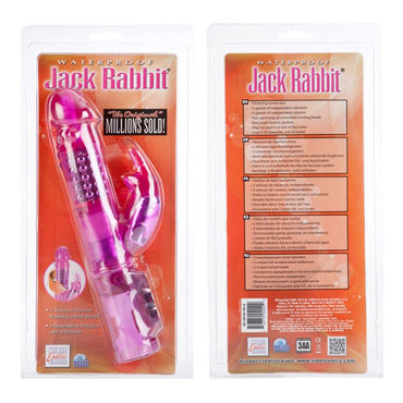 California Exotic Waterproof Jack Rabbit, розовый - Вибратор с ротацией и клиторальным стимулятором - купить в секс шопе