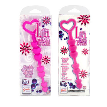 California Exotic Lia Love Beads, розовый - Анальные бусы-сердечки - купить в секс шопе