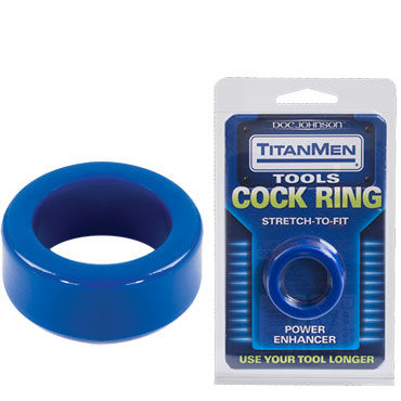 Doc Johnson Titanmen Cock Ring, синее — фото 1