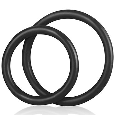 Blue Line Silicone Cock Ring Set, черный - фото, отзывы