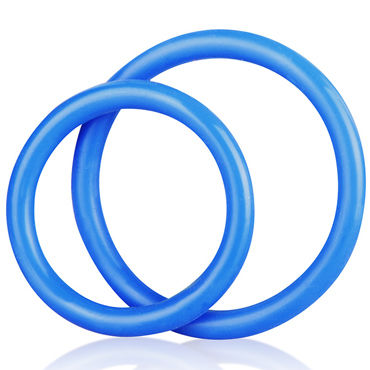 Blue Line Silicone Cock Ring Set, голубой - фото, отзывы