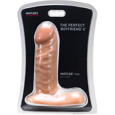 Hustler The Perfect Boyfriend 6, телесный - Реалистичный фаллоимитатор с машонкой - купить в секс шопе