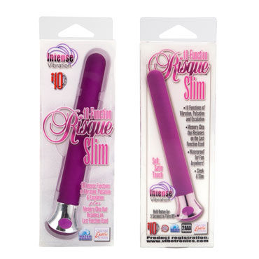 California Exotic Risque Slims, фиолетовый - Вибратор, 10 функций - купить в секс шопе