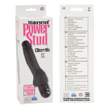 California Exotic Power Stud Cliterrific, черный - Реалистичный вибратор - купить в секс шопе