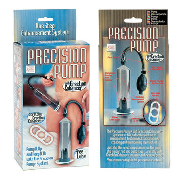 California Exotic Precision Pump With Enhancer - Вакуумная помпа и эрекционное кольцо - купить в секс шопе