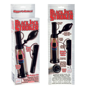 California Exotic Black Jack Stroker - Вакуумная помпа с вибрацией - купить в секс шопе
