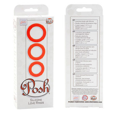 California Exotic Posh Silicone Love Rings, оранжевый — фото 3