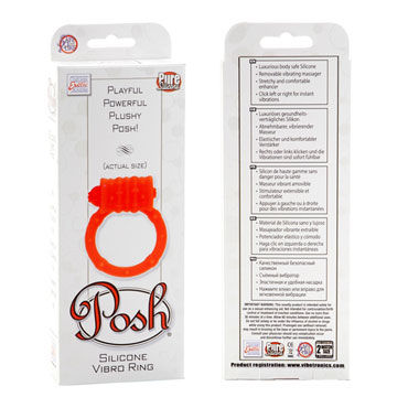 California Exotic Posh Silicone Vibro Rings, оранжевое - Эрекционное кольцо с виброэлементом - купить в секс шопе