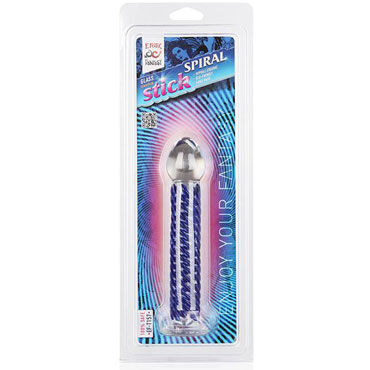 Erotic Fantasy Spiral Stick - Фаллоимитатор из стекла, с рельефной поверхностью - купить в секс шопе