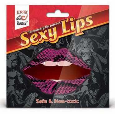 Erotic Fantasy Sexy Lips, фиолетовая змея - Временная татуировка для губ - купить в секс шопе