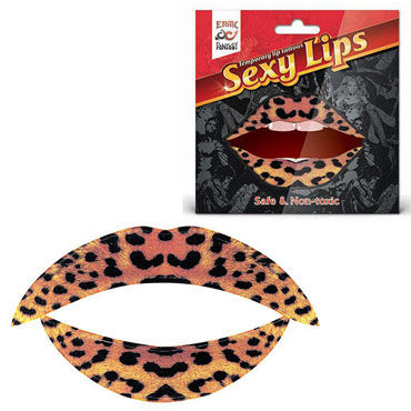 Erotic Fantasy Sexy Lips, леопардовый, Временная татуировка для губ