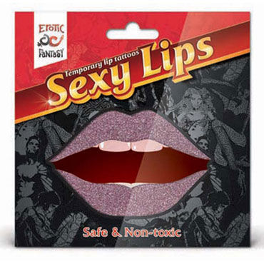 Erotic Fantasy Sexy Lips, сиреневый блеск - Временная татуировка для губ - купить в секс шопе