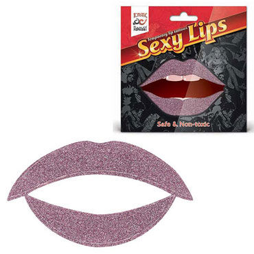 Erotic Fantasy Sexy Lips, сиреневый блеск, Временная татуировка для губ