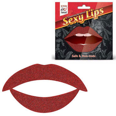 Erotic Fantasy Sexy Lips, красный блеск, Временная татуировка для губ