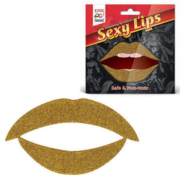 Erotic Fantasy Sexy Lips, золотой блеск, Временная татуировка для губ