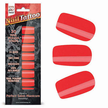 Erotic Fantasy Nail Tattoo, красный шик, Набор лаковых полосок для ногтей