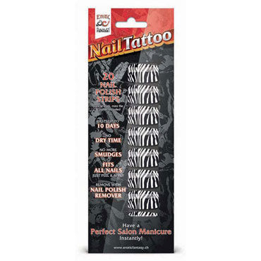 Erotic Fantasy Nail Tattoo, зебра - Набор лаковых полосок для ногтей - купить в секс шопе