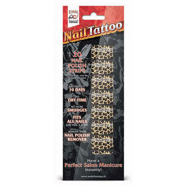 Erotic Fantasy Nail Tattoo, леопард - Набор лаковых полосок для ногтей - купить в секс шопе