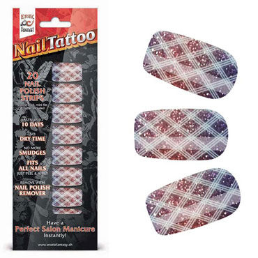 Erotic Fantasy Nail Tattoo, блестящий градиент, Набор лаковых полосок для ногтей