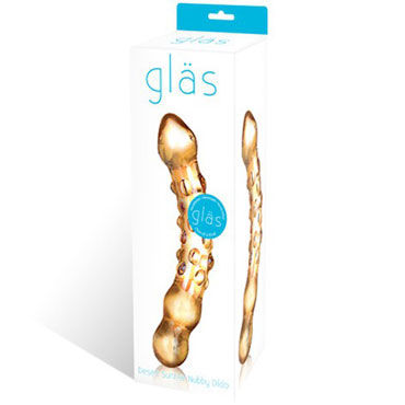 Glas Desert Sunrise - Перламутровый двухсторонний фаллоимитатор из стекла - купить в секс шопе