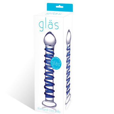 Glas Blue Spiral - Стеклянный фаллоимитатор - купить в секс шопе