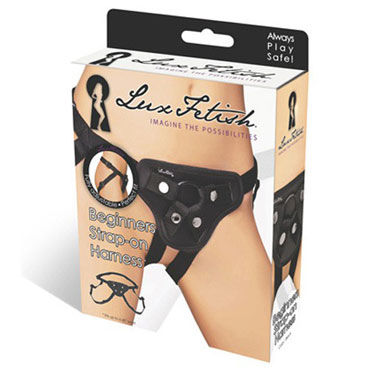 Lux Fetish Beginners - Черные трусики для крепления страпона - купить в секс шопе