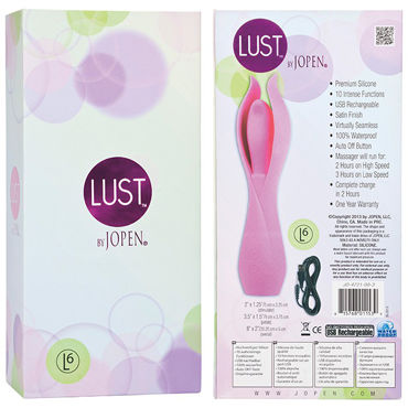 Jopen Lust L6, розовый - Вибромассажер оригинальной формы, стимуляция G-точки - купить в секс шопе