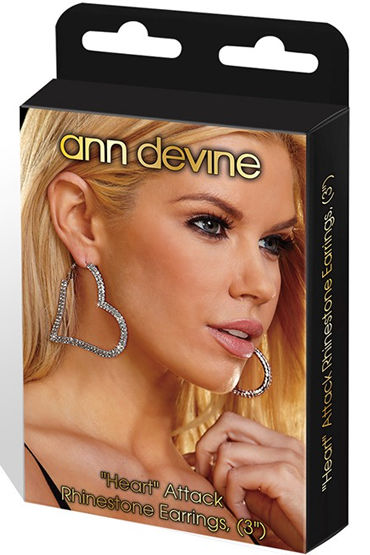 Ann Devine Heart Attack Earrings - Игривые сережки-сердечки - купить в секс шопе