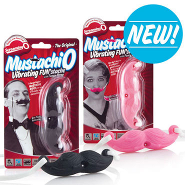Screaming O The Mustachio, розовый, Забавные усы с вибрацией