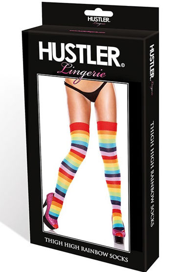 Hustler чулки - В разноцветную полоску - купить в секс шопе