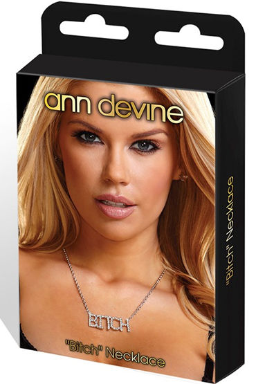 Ann Devine Bitch, серебристый - Цепочка с кулоном - купить в секс шопе