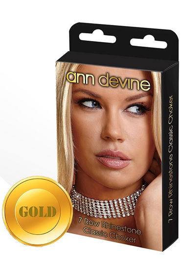 Ann Devine Rhinestone Classic Choker, золотой, Широкий ошейник из кристаллов