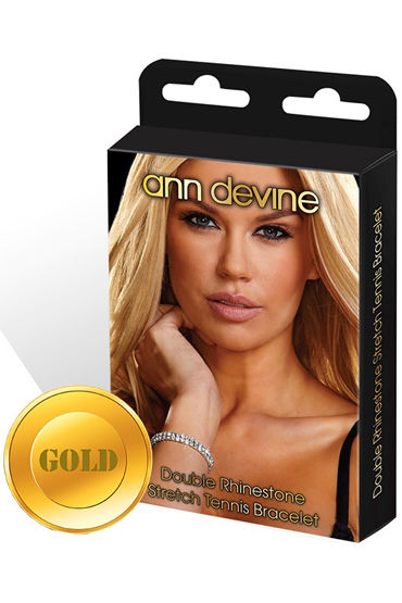 Ann Devine Stretch Tennis Bracelet, золотой, Браслет из кристаллов
