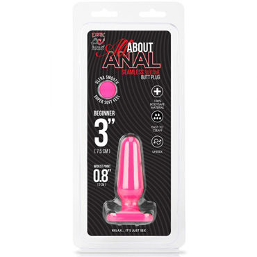 Erotic Fantasy All About Anal Butt Plug, розовый, 6,5 см - Анальный плаг из ультра бархатистого силикона - купить в секс шопе