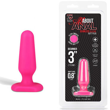 Erotic Fantasy All About Anal Butt Plug, розовый, 6,5 см, Анальный плаг из ультра бархатистого силикона