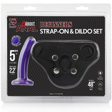 Erotic Fantasy Beginner Strap-ons & Dildo set, фиолетовый - Анальный страпон из силикона - купить в секс шопе