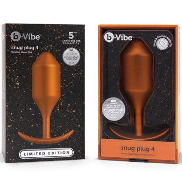 Новинка раздела Секс игрушки - b-Vibe Snug Plug 4, медная