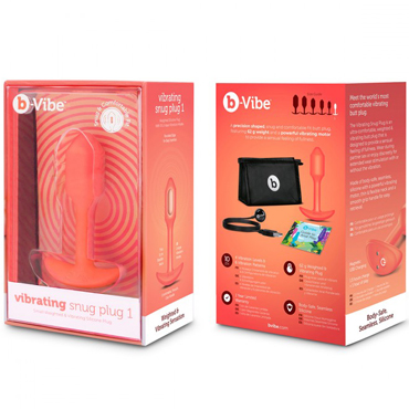 Новинка раздела Секс игрушки - b-Vibe Vibrating Snug Plug 1, оранжевая