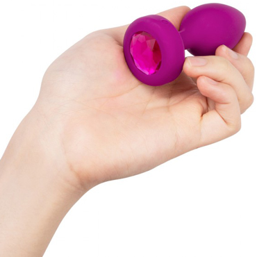 b-Vibe Vibrating Jewel Plug S/M, пурпурная, Вибрирующая втулка с кристаллом и другие товары B-Vibe с фото