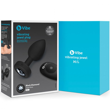 Новинка раздела Секс игрушки - b-Vibe Vibrating Jewel Plug M/L, черная