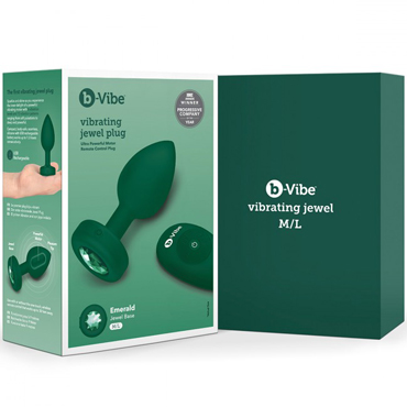 Новинка раздела Секс игрушки - b-Vibe Vibrating Jewel Plug M/L, зеленая