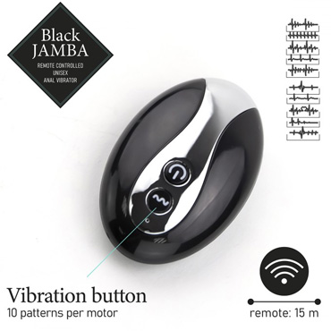 FeelzToys Black Jamba Anal Vibrator, черный, Универсальный массажер для мужчин и женщин и другие товары FeelzToys с фото